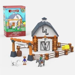 Lincoln Logs LL Big City Ranch Building Set - Brown, Gray, White NEW Blocks